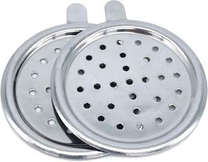 ที่ใส่ถ่านสำหรับชิชาฮุคคาที่ใส่ตะแกรงโลหะมอระกู่สีเงิน - Product Image 1