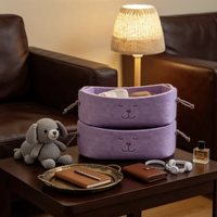 Boîte de rangement en feutre léger et doux avec cordon de serrage, couleur personnalisée, sac organisateur de bureau pour la maison et le bureau