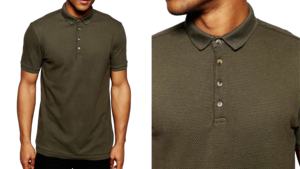 Camiseta de algodón con cuello acanalado para hombre, polo con textura de punto superb, ropa de color caqui - Product Image 6