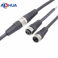 Rondelle murale LED pour éclairage étanche Câble moulé M19 300V 25/16/12A Connecteur métallique pré-câblé 2 3 4Pin Led Wire Connector