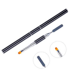 Wholesale Dual Head Nail Art <b>Brush</b> 2 in 1 Gel Mixing Spatula Metal Handle l Nail art Picker Pen Gel <b>brush</b> for Salon Nails - Product Image 3
