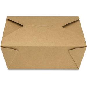 GEN Reclosable Kraft 48 oz Lunch Boxes 300/Carton for Take-Out Eco-Friendly <b>Paper</b> Take-Out Boxes - Product Image 1