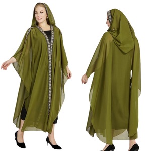 Abaya Moroccan Women Modest Kaftan Hooded <strong>Maxi</strong> <strong>Dress</strong> Bat Sleeve Farasha Kaftan <strong>Dress</strong> Dubai 2025 - Product Image 1