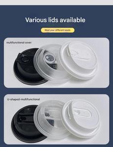 แก้วกาแฟพิมพ์โลโก้ตามสั่ง ย่อยสลายได้ ขนาด 4oz 8oz 10oz 12oz 16oz 22oz แก้วกระดาษแบบใช้แล้วทิ้งพร้อมฝา - Product Image 6