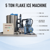 Machine à glace en flocons sur mesure 5 tonnes, qualité industrielle, entièrement automatique, compresseur haute efficacité, refroidissement air/eau pour applications aquatiques