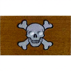 Embossed Anti-Slip Doormat White and Brown Skeleton Design on <b>Vinyl</b> <b>Machine</b> Made Wholesale Price for House Decoration - Product Image 1