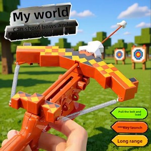 Balestra e arco <span class=keywords><strong>Minecraft</strong></span>, giocattolo per bambini, catapulta per ragazzi, arma MC, arco incantato, regalo di tiro con l'arco, ciondolo - Product Image 1