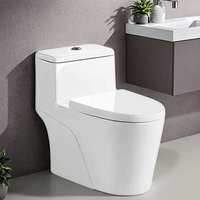 WC monobloc en céramique moderne de Chaozhou, à poser au sol, à double chasse, pour usage hôtelier, avec évacuation en S, siège blanc, télécommande