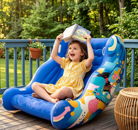 Fauteuil à bascule gonflable en PVC floqué pour enfants avec pompe intégrée, canapé de lecture sensoriel pour tout-petits