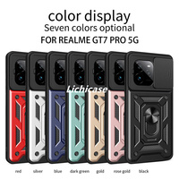 Protection de lentille coulissante Lichicase étui en matériau TPU et PC pour Realme GT7 GT 7 PRO support couverture arrière