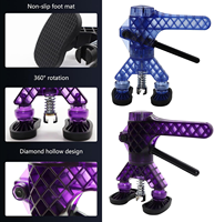 Outil de réparation de carrosserie automobile : Levier d'extraction réglable avec pieds rotatifs et languettes de traction en PVC, couleur bleue, utilisation facile, garantie 6 mois