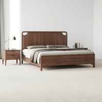 Modernes Neues Doppelbett im Chinesischen Stil mit Massivholz/Gepolstertem Kopfteil; Apartment-Schlafzimmermöbel