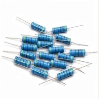 Resistencia de Película Metálica de Alta Precisión 1% con Conector Axial Azul 1R-10M 1/8W-3W Modelo RXNE MF para Placa de Circuito Fija