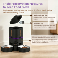Distributeur automatique de nourriture pour animaux de compagnie OEM 7L AI intelligent à double bol pour chats et chiens, caméra HD 1080P, vision nocturne, application Tuya, pour 2 chats