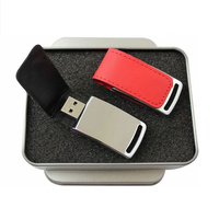 Memoria USB de Cuero PU de Capacidad Real al por Mayor, 16GB con Logotipo Personalizado, USB 2.0 3.0, Pendrive de 32GB