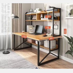 Hiện đại màu trắng đen gỗ Máy tính để bàn Bàn máy tính 2 tầng nhà phòng ngủ nghiên cứu Bàn bán buôn với giá sách - Product Image 2