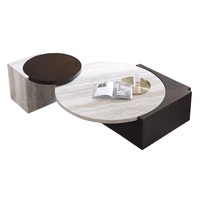 Table basse ronde de salon moderne minimaliste de luxe léger style Wabi-Sabi motif pierre de grotte multifonction facile à nettoyer