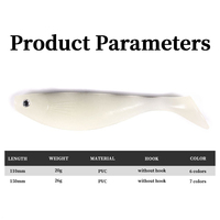 Appât souple bionique en PVC pour eau salée, type T-tail, 11CM 15CM, leurres souples à queue de pagaie, gamme complète pour la pêche
