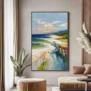 Wholesale Coastal Embrace Textured Impasto Seascape Oil Painting Home Hotel House Decoration Gift Interior for Wall Decor - Product Image 2