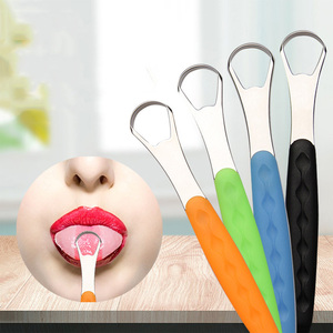 Đầy màu sắc lưỡi <span class=keywords><strong>scraper</strong></span> Cleaner bàn chải cho người lớn trẻ em thép không gỉ lưỡi bàn chải Kim Loại Lưỡi Cleaner với du lịch trường hợp - Product Image 3
