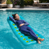 Matelas flottant gonflable de gros pour piscine, 18 poches, pour adultes et enfants, idéal pour l'été, la plage et les fêtes à la piscine