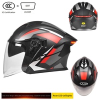 Casque de moto en ABS certifié DOT avec feu arrière LED intelligent, idéal pour toutes les saisons, unisexe, vente en gros directe usine pour le commerce international