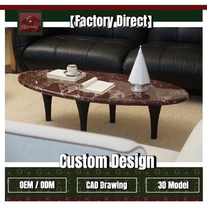 Mesa <span class=keywords><strong>de</strong></span> Centro Ovalada <span class=keywords><strong>de</strong></span> Mármol Rojo Rosso Levanto para Sala <span class=keywords><strong>de</strong></span> Estar Moderna GOLDKING, Patas <span class=keywords><strong>de</strong></span> Metal Negro Cónicas, Fabricación Directa <span class=keywords><strong>de</strong></span> Fábrica OEM ODM - Product Image 1