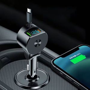 Cargador de Coche USB Retráctil de 75W, Carga Rápida 3 en 1, Cargador de Teléfono Móvil para Coche con Cable Tipo C - Product Image 5