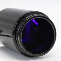 Bocaux en verre violet avec couvercles noirs, anti-UV, vides, pour crèmes cosmétiques, vente en gros pour soins de la peau, crème pour les yeux, beurre corporel