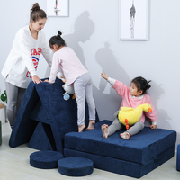 Modernes PU-Schaum Kinder-Sofabett mit Weichen Kissen 2 Dreieckskissen für Schlafzimmer Wohnzimmer & Schulgebrauch (Anpassbare Farben)