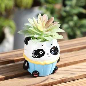 Maceta Creativa de Resina con Forma de Panda y Hamburguesa, Contenedor para Suculentas, Regalo Festivo y Adorable Maceta de Dibujos Animados para el <span class=keywords><strong>Hogar</strong></span> - Product Image 3