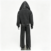 Ensemble de survêtement sportif 2 pièces pour homme, personnalisé, imprimé, écologique, délavé à l'acide, pull à capuche épais et pantalon de survêtement
