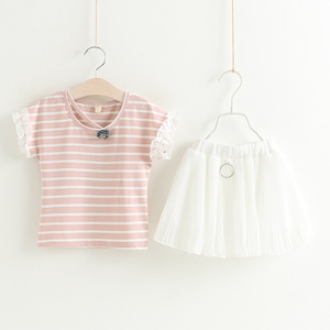 Vêtements pour filles, vêtements d'été pour enfants, ensemble de vêtements en coton, vente en ligne au détail - Product Image 3