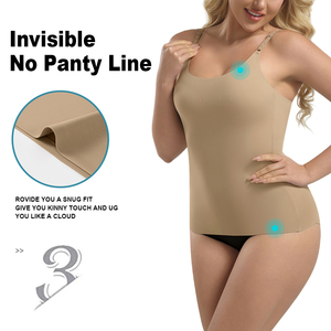 1341 Cami modellante senza cuciture per le donne gilet lungo per il controllo della pancia scolpire personalizzato Shapewear canotta modellante per il corpo dimagrante OEM - Product Image 4