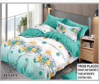Jimmy Ensemble de linge de lit 100% coton 3 places Jimmy drap avec conte king size coton ensemble de drap de bonne qualité
