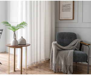 Usine Fournisseur Rideau Tissu <span class=keywords><strong>Lin</strong></span> Style Transparent Sheer Voile Tissu De Rideau Pour Le Salon - Product Image 5