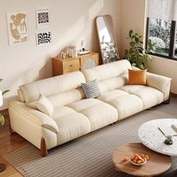 2026 Neues Stoffsofa, Modernes Minimalistisches Retro-Creme-Stil Ledersofa für Kleine Wohnzimmer
