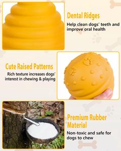 Juguete Masticable Interactivo Multifuncional para Perros Yee, de PP Resistente, con Diseño de Panal de Abeja Amarillo, Caja de Alimentación Lenta para Entrenamiento - Product Image 4