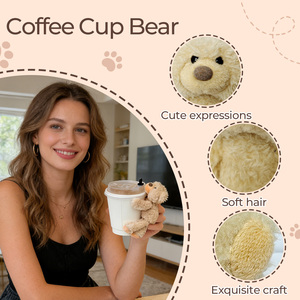 Accessorio per Tazza da Caffè con Orsetto Kawaii Personalizzabile, Decorazione Rimovibile con Velcro per Merchandising da Caffetteria - Product Image 6