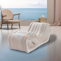 Canapé gonflable d'extérieur, chaise longue de jardin, lit confortable en polyester, canapé gonflable double ou simple