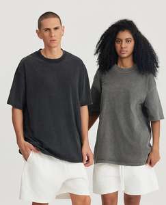 The Professional No Age <span class=keywords><strong>Gap</strong></span> <span class=keywords><strong>T</strong></span>-Shirts Summer 100% Cotton Drop Shoulder Crewneck Heavyweight Acid Wash - Product Image 5