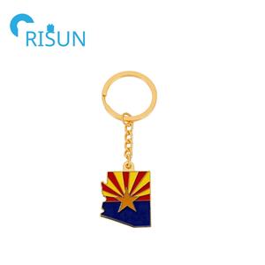 Fabbricazione di metallo americano provincia Arizona stato mappa portachiavi Llavero bandiera personalizzata Arizona portachiavi stella del <span class=keywords><strong>sole</strong></span> Arizona - Product Image 3