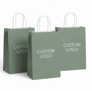 Sac de courses portable en papier kraft de haute qualité avec ruban en polyester durable, style épaissi, imprimé pour vêtements et supermarché - Product Image 3