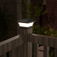 Lampes solaires carrées pour poteaux d'extérieur, LED 12 lumières, blanc chaud doux, IP65 étanche, piles AAA, commande par bouton, éclairage paysager