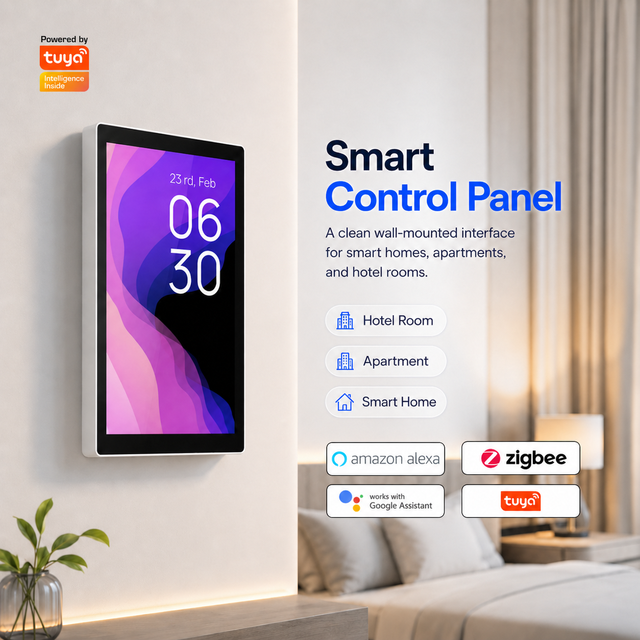 Tuya 5 Inch Touch Screen Android App Control Voice Control Zigbee/WiFi Smart Switch Panel Home Hotel Apartment Automation System