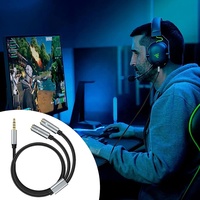 Câble Répartiteur Audio Auxiliaire 3,5 mm en Y, 1 Mâle vers 2 Femelles, Adaptateur Stéréo pour Casque et Micro, Plaqué Or, Gaine en PVC pour Téléphone Portable et Haut-parleur