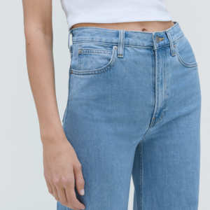 Calças jeans cintura alta clássica, perna larga solta, comprimento total, para namorado - Product Image 5
