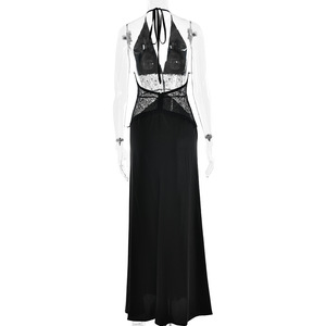 Viral Figure-Flattering Deep V Satin Maxi <strong>Dress</strong> - Halter Neck, Waist-Cinching, <strong>Seductive</strong> <strong>Evening</strong> Gown - Product Image 2