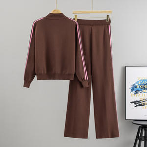 2026 Frühling Lässiges Stehkragen-Cardigan-Set mit Reißverschluss für Damen, Locker Sitzend, Sportlich-Modisch, Zweiteiliges Set für Herbst und Winter - Product Image 4