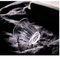 Tasse à café vintage en verre transparent, mug à espresso et latte résistant à la chaleur, compatible micro-ondes, style minimaliste, verre à eau pour la maison